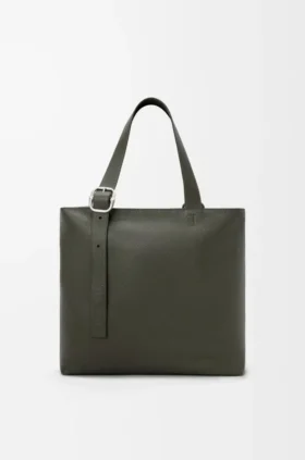 Loop Zipped Tote aus geschmeidigem genarbtem Kalbsleder