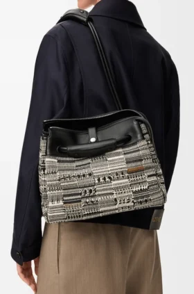 Madrid-Tasche in mittlerer Grösse aus gewebtem Textil