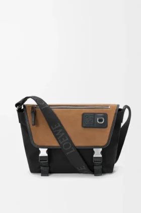 Medium Flex Messenger aus Canvas und Wildleder