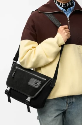 Medium Flex Messenger aus Canvas und Wildleder
