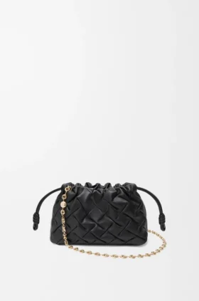Mini-Flamenco Purse aus geknittertem Nappa-Kalbsleder