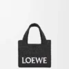 Mini-Font Tote mit loewe-Schriftzug aus Raffia