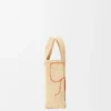 Mini-Font Tote mit loewe-Schriftzug aus Raffia