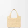 Mini-Font Tote mit loewe-Schriftzug aus Raffia