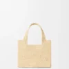 Mini-Font Tote mit loewe-Schriftzug aus Raffia