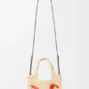 Mini-Font Tote mit loewe-Schriftzug aus Raffia