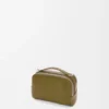 Mini-Kamera-Umhängetasche aus weichem, genarbtem Kalbsleder