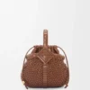 Mini-Korb-Tasche «Diamond Round» aus Kalbsleder