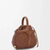 Mini-Korb-Tasche «Diamond Round» aus Kalbsleder