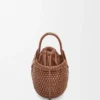 Mini-Korb-Tasche «Diamond Round» aus Kalbsleder