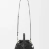 Mini-Korb-Tasche «Diamond Round» aus Kalbsleder