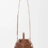 Mini-Korb-Tasche «Diamond Round» aus Kalbsleder