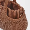 Mini-Korb-Tasche «Diamond Round» aus Kalbsleder