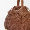 Mini-Korb-Tasche «Diamond Round» aus Kalbsleder