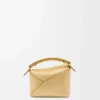 Mini Puzzle Edge-Tasche aus laminiertem Lammleder