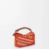 Mini Puzzle Edge Tasche aus Raffia und Kalbsleder