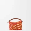Mini Puzzle Edge Tasche aus Raffia und Kalbsleder