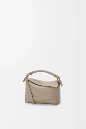 Mini Puzzle Edge-Tasche aus weichem, genarbtem Kalbsleder