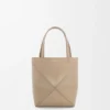 Mini Puzzle Fold Tote aus glänzendem Kalbsleder
