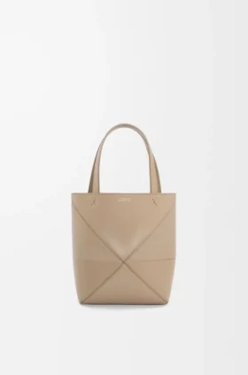 Mini Puzzle Fold Tote aus glänzendem Kalbsleder