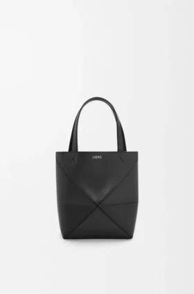 Mini Puzzle Fold Tote aus glänzendem Kalbsleder