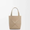 Mini Puzzle Fold Tote aus glänzendem Kalbsleder