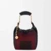 Mini-Squeeze-Tasche aus perlenverziertem Leder