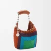 Mini-Squeeze-Tasche aus perlenverziertem Leder