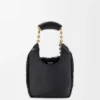 Mini-Squeeze-Tasche aus perlenverziertem Leder