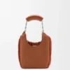 Mini-Squeeze-Tasche aus perlenverziertem Leder