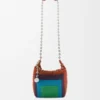 Mini-Squeeze-Tasche aus perlenverziertem Leder