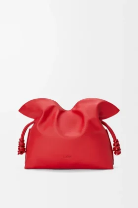 Mittlere «Flamenco»-Clutch aus Nappa-Kalbsleder