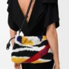 Mittlere Flamenco Purse aus besticktem Nappa Mittlere Flamenco Purse aus besticktem Nappa