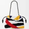 Mittlere Flamenco Purse aus besticktem Nappa Mittlere Flamenco Purse aus besticktem Nappa