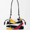 Mittlere Flamenco Purse aus besticktem Nappa Mittlere Flamenco Purse aus besticktem Nappa