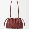 Mittlere Flamenco Purse aus feingranuliertem Kalbsleder