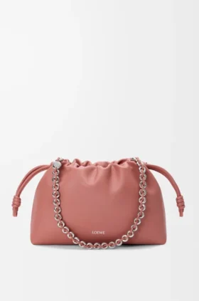 Mittlere Flamenco Purse aus weichem Nappa-Lammleder