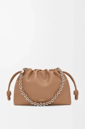 Mittlere Flamenco Purse aus weichem Nappa-Lammleder