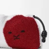 Mittlere «Lion Beads» Flamenco Purse aus perlenverziertem Canvas und Kalbsleder