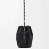 Mittlere «Lion Beads» Flamenco Purse aus perlenverziertem Canvas und Kalbsleder