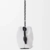 Mittlere «Lion Beads» Flamenco Purse aus perlenverziertem Canvas und Kalbsleder