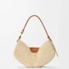 Mittlere loewe Swing-Tasche aus Raffia und Kalbsleder Mittlere loewe Swing-Tasche aus Raffia und Kalbsleder