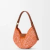 Mittlere loewe Swing-Tasche aus Raffia und Kalbsleder Mittlere loewe Swing-Tasche aus Raffia und Kalbsleder