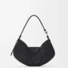 Mittlere loewe Swing-Tasche aus Raffia und Kalbsleder Mittlere loewe Swing-Tasche aus Raffia und Kalbsleder