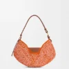 Mittlere loewe Swing-Tasche aus Raffia und Kalbsleder Mittlere loewe Swing-Tasche aus Raffia und Kalbsleder