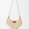 Mittlere loewe Swing-Tasche aus Raffia und Kalbsleder Mittlere loewe Swing-Tasche aus Raffia und Kalbsleder