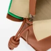 Mittlere, mehrlagige Flamenco-Clutch aus Nappa-Kalbsleder