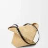 Mittlere «Puzzle Fold»-Tasche aus Raffia Mittlere «Puzzle Fold»-Tasche aus Raffia