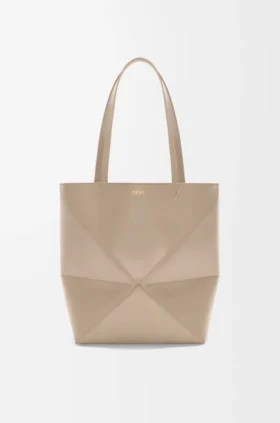Mittlere Puzzle Fold Tote Bag aus glänzendem Kalbsleder