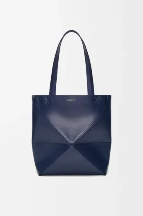 Mittlere Puzzle Fold Tote Bag aus glänzendem Kalbsleder
